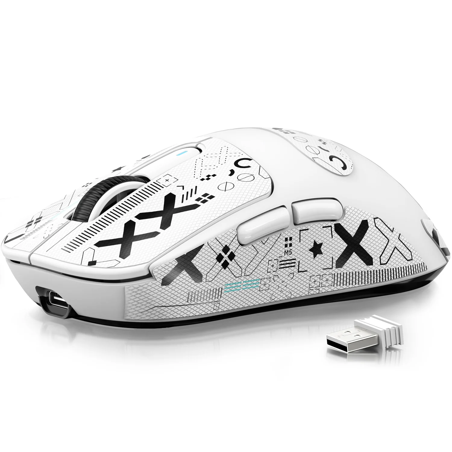 Mouse inalambrico ultraligero de color blanco.